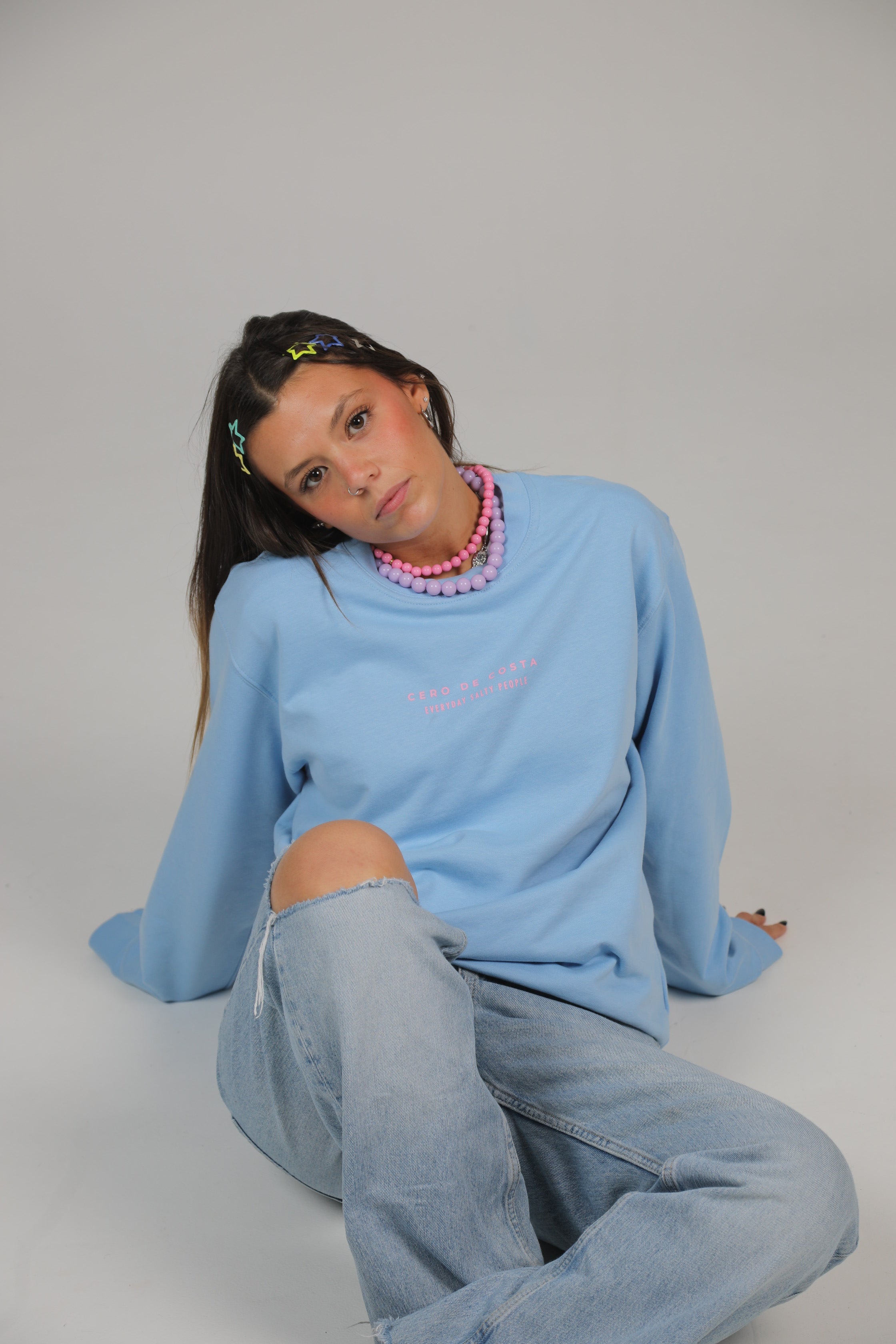 SUDADERA VIGO CELESTE/ROSA CERO DE COSTA